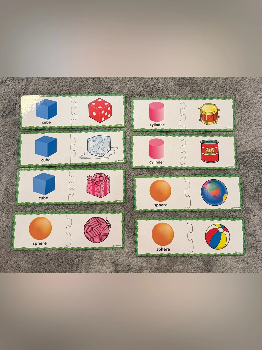 Lakeshore Learning Shapes Match-Ups 20 self-correcting 2 piece puzzles